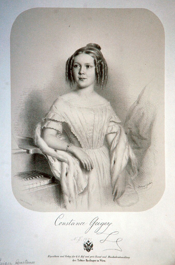 Constanze Geiger, Lithografie von Gabriel Decker, 1849